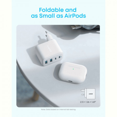 Мережевий зарядний пристрій Anker Zolo Charger 50W, 2xUSB-C, 2xUSB-A, White (A121EG21)