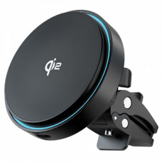 Автомобільний тримач з Бездротовим ЗП Proove Light Circle Qi2 15W black