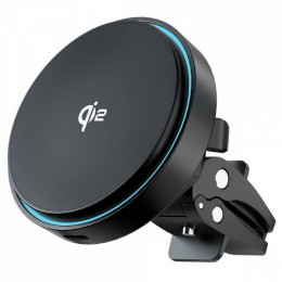 Автомобільний тримач з Бездротовим ЗП Proove Light Circle Qi2 15W black