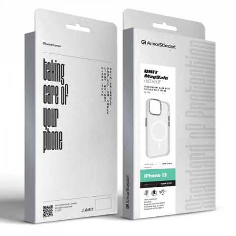 Чохол ArmorStandart Unit MagSafe для Apple iPhone 13 Matte Clear Silver (ARM70445)