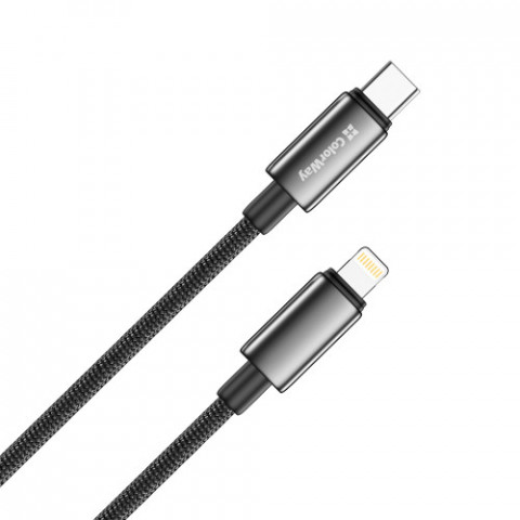 Кабель ColorWay USB Type-C - Lightning (M/M), zinc alloy braided, 3А, 2 м, Black (CW-CBPDCL099-BK)