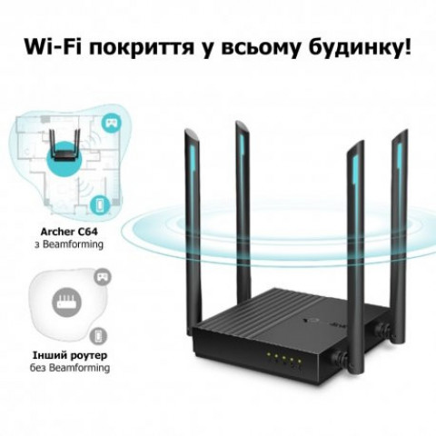 Маршрутизатор (роутер) TP-LINK Archer C64 AC1200 (ARCHER-C64)