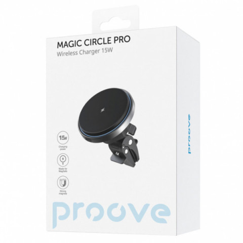 Автомобільний тримач з Бездротовим ЗП Proove Magic Circle Pro 15W black Купити в Україні