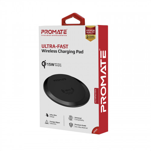 Бездротовий зарядний пристрій Promate AuraPad-15W Grey