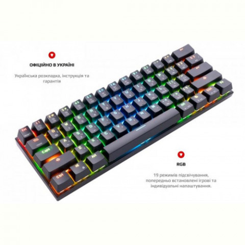 Клавіатура бездротова Motospeed CK62 Outemu Red Black (mtck62bmr)