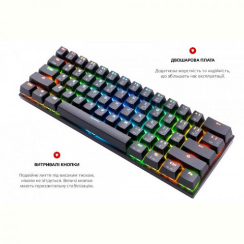 Клавіатура бездротова Motospeed CK62 Outemu Red Black (mtck62bmr)