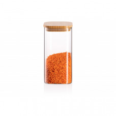 Банка для зберігання Ardesto Midori, 700мл, скло, бамбук, квадратна, прозорий