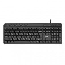 Клавіатура мембранна 2E KS1100 104key, 2xUSB HUB, USB-A, EN/UK, чорний