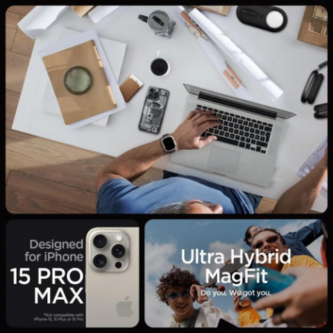 Чохол-накладка Spigen Ultra Hybrid Zero One with MagFit для Apple iPhone 15 Pro Max Black (ACS06582)