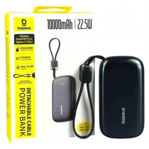Зовнішній акумулятор Power Bank Baseus EnerFill FC21 Qpow 3 20000mAh 22.5W Cosmic Black (E0027M00)