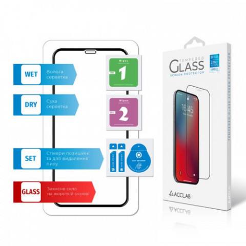 Захисне скло ACCLAB Full Glue для Apple iPhone 11/XR Black (1283126508196)