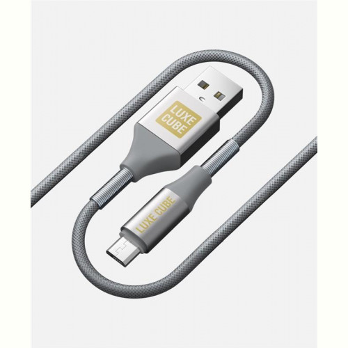 Кабель Luxe Cube Armored USB-microUSB, 1м, сірий (8886668686105)