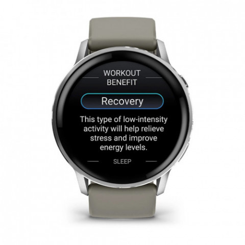 Смарт-годинник Garmin Venu 4 45mm Silver Bezel with Silver Gray Silicone Band (010-03014-01)