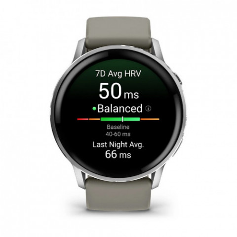 Смарт-годинник Garmin Venu 4 45mm Silver Bezel with Silver Gray Silicone Band (010-03014-01)