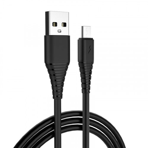 Кабель ColorWay USB-microUSB (PVC), 2.4А, 1м, Black (CW-CBUM025-BK)