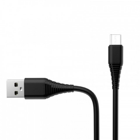 Кабель ColorWay USB-microUSB (PVC), 2.4А, 1м, Black (CW-CBUM025-BK)