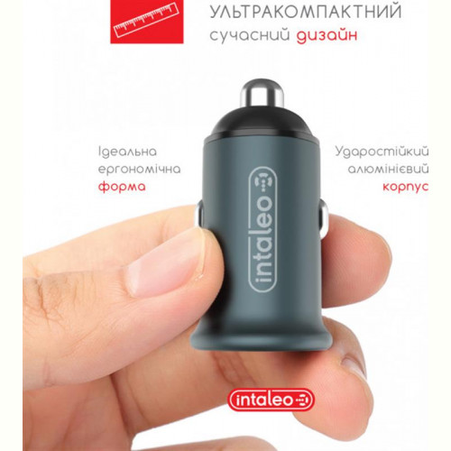 Автомобільний зарядний пристрій Intaleo CCGQPD238 (2USB, 3A) Grey (1283126509971)