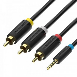 Кабель Vention AUX 2.5 mm M - 3xRCA M, 2 m, Black (BCCBH)