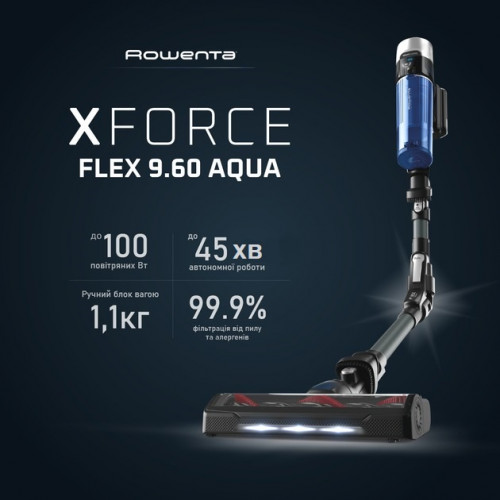 Акумуляторний миючий пилосос Rowenta X-Force 9.6 Aqua Alnimal (RH20C7WO)