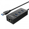 Концентратор USB3.0 Orico (CA912742) HR01-U3-V1-BK-BP Black 3хUSB3.0 + RJ45