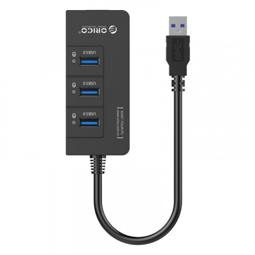 Концентратор USB3.0 Orico (CA912742) HR01-U3-V1-BK-BP Black 3хUSB3.0 + RJ45