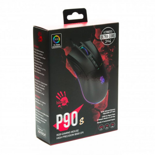 Миша ігрова A4Tech P90s Bloody, чорна, RGB підсвічування