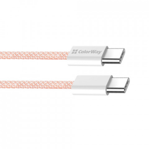 Кабель ColorWay USB Type-C + USB Type-C (M/M), 3.0 А, 1 м, Pink (CW-CBPDCC061-P)
