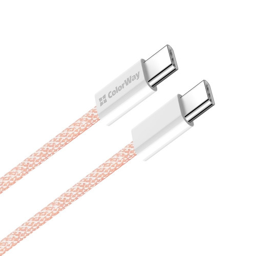 Кабель ColorWay USB Type-C + USB Type-C (M/M), 3.0 А, 1 м, Pink (CW-CBPDCC061-P)