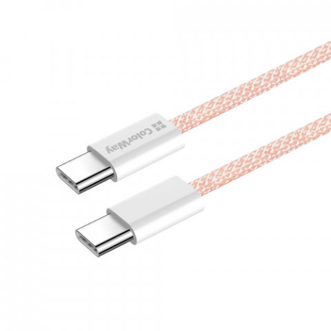 Кабель ColorWay USB Type-C + USB Type-C (M/M), 3.0 А, 1 м, Pink (CW-CBPDCC061-P)