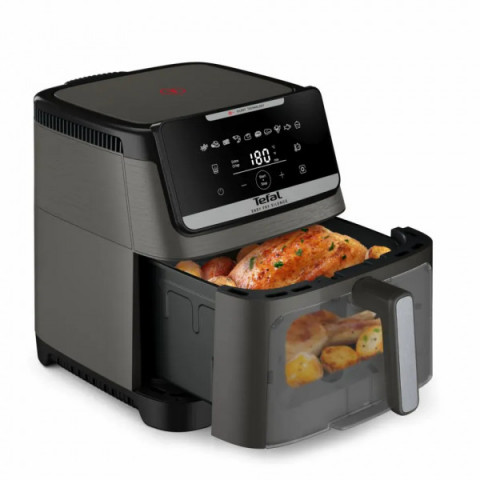 Мультипіч Tefal Easy Fry Silence XXL, 1800Вт, чаша-7, сенсорне керув., 10 програм, з віконцем, пластик, темно-сірий