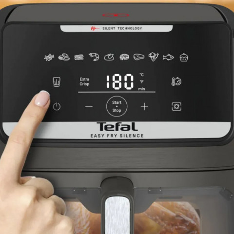 Мультипіч Tefal Easy Fry Silence XXL, 1800Вт, чаша-7, сенсорне керув., 10 програм, з віконцем, пластик, темно-сірий
