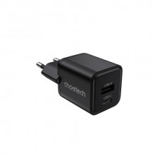 Мережевий зарядний пристрій Choetech (USB-C+USB-A) Black (PD5012-EU-BK)