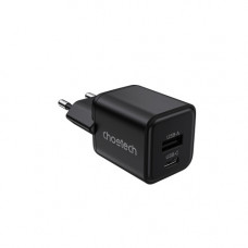 Мережевий зарядний пристрій Choetech (USB-C+USB-A) Black (PD5012-EU-BK)