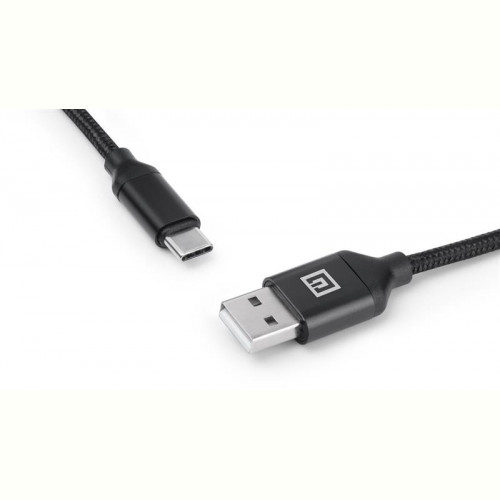 Кабель REAL-EL Premium Fabric USB-USB Type C 2m, Black (EL123500047)