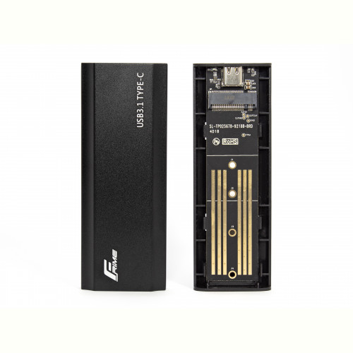 Зовнішня кишеня Frime M.2 NVMe PCIe, USB 3.2 Type-C, Metal, Black (FHE300.M2UC)