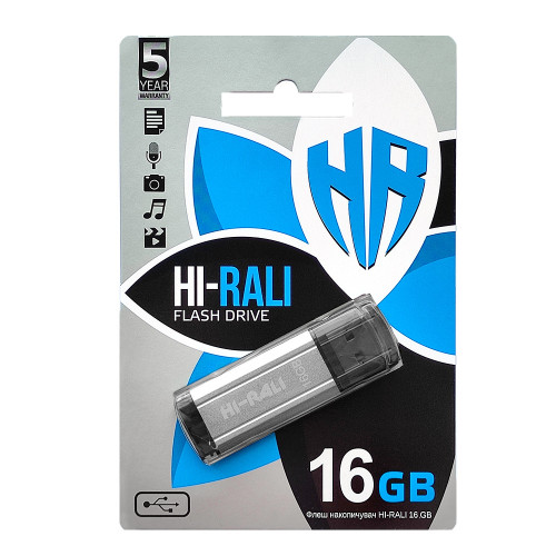 Флеш-накопичувач USB 16GB Hi-Rali Stark Series Silver (HI-16GBSTSL)