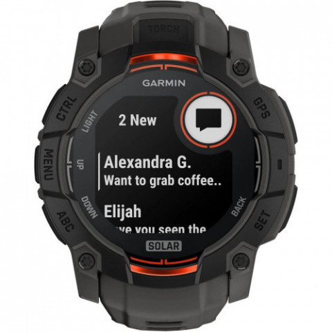 Смарт-годинник Garmin Instinct 3 50mm Solar Black Bezel with Charcoal Band (010-02935-00)