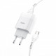 Зарядний пристрій Hoco C73A Glorious (2USB, 2.4А) White (6931474713070) + кабель Type-C
