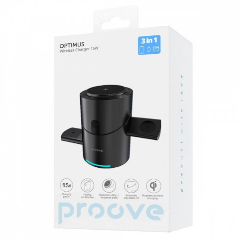 Бездротовий ЗП Proove Optimus black Купити в Україні