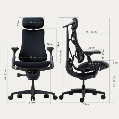 Крісло офісне ергономічне LiberNovo Omni Midnight Black 48 см (CP-GW-0000015-00-01) Купити в Україні