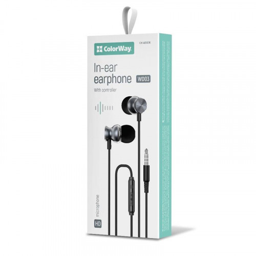 Гарнітура СolorWay 3.5 mm Wired Earphone UrbanBeat Black (CW-WD03BK)