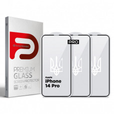 Набір захисних стекол ArmorStandart Pro 3D LE для Apple iPhone 14 Pro Black 3 шт (ARM77601)
