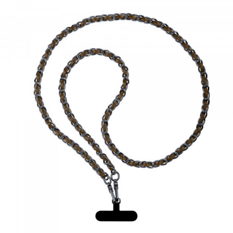 Ремінець для смартфону ArmorStandart Chain link Aged Ruthenium with Brown Leather (ARM77036)