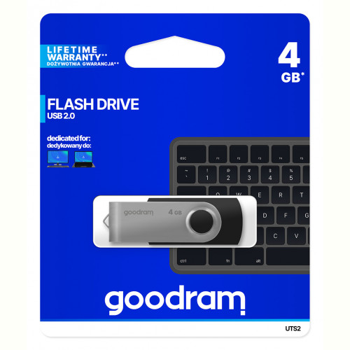 Флеш-накопичувач USB 4GB GOODRAM UTS2 (Twister) Black (UTS2-0040K0R11)