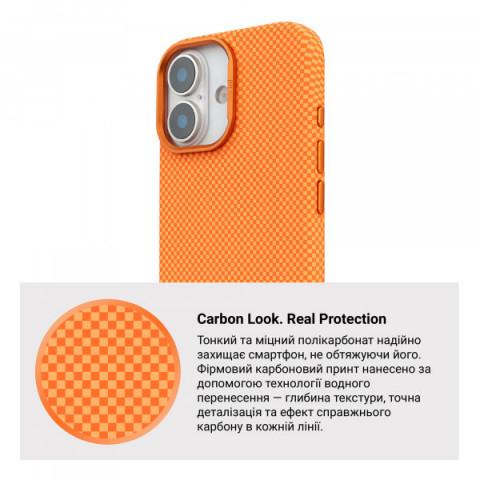 Чохол ArmorStandart LikeCarbon2 MagCase для Apple iPhone 17 Kevlar Orange (ARM88614)