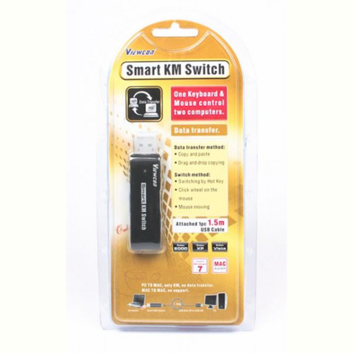 Адаптер-перемикач Viewcon VE679 Smart KM Switch, Black, 1.5м