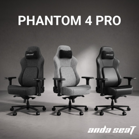 Крісло геймерське ігрове Anda Seat Phantom 4 Pro L до 100 кг Black (AD18YSDC-72-B-PV-B02) Купити в Україні