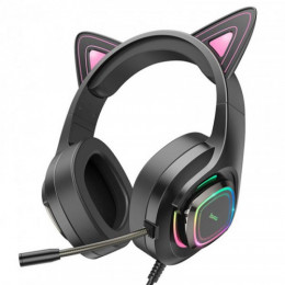 Гарнітура Hoco W107 Cute Cat Black