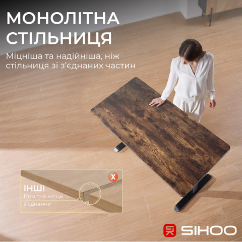 Комп’ютерний стіл з електрорегулюванням висоти Sihoo D03 1.4m Walnut/Black (D03-104/D03-108) Купити в Україні