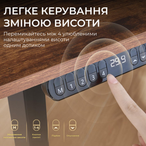 Комп’ютерний стіл з електрорегулюванням висоти Sihoo D03 1.4m Walnut/Black (D03-104/D03-108) Купити в Україні